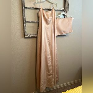 Floor Length Formal Dress with Shawl